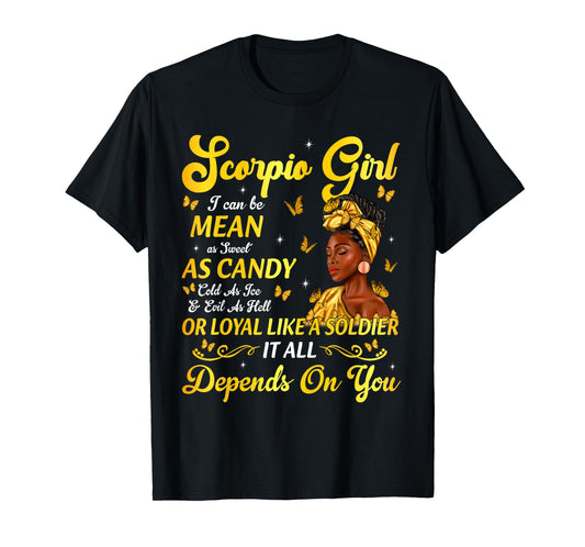 African American Birthday Black Women Scorpio Girl T-Shirt