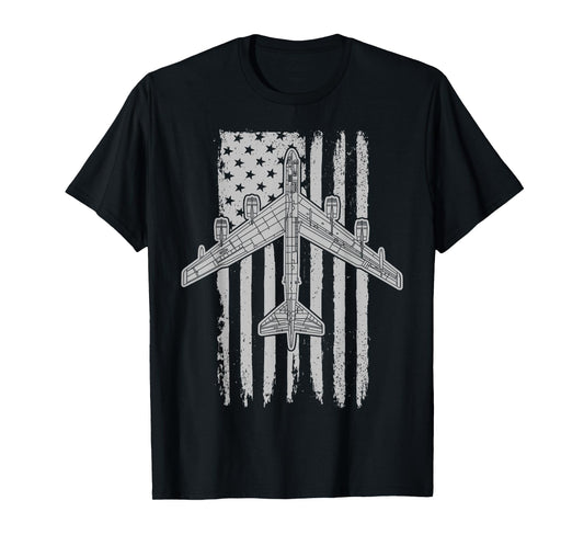 B-52 Stratofortress Bomber Airplane American Flag B52 T-Shirt