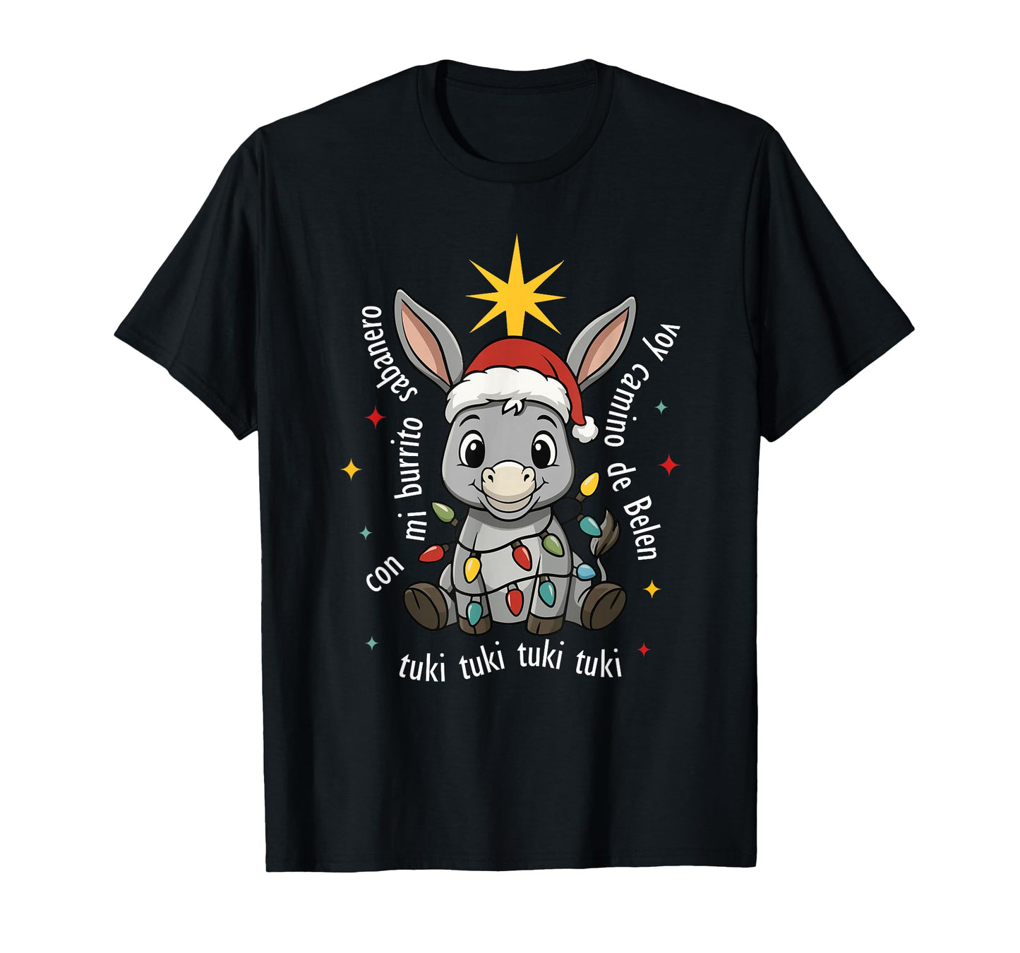 Con Mi Burrito Sabanero Mexican Tuki Tuki Donkey Latino Xmas T-Shirt