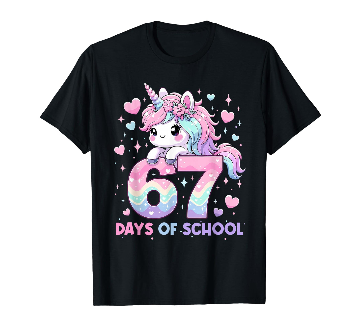 Dabbing Unicorn 67 Days of School Teachers Kids Boys Girls T-Shirt
