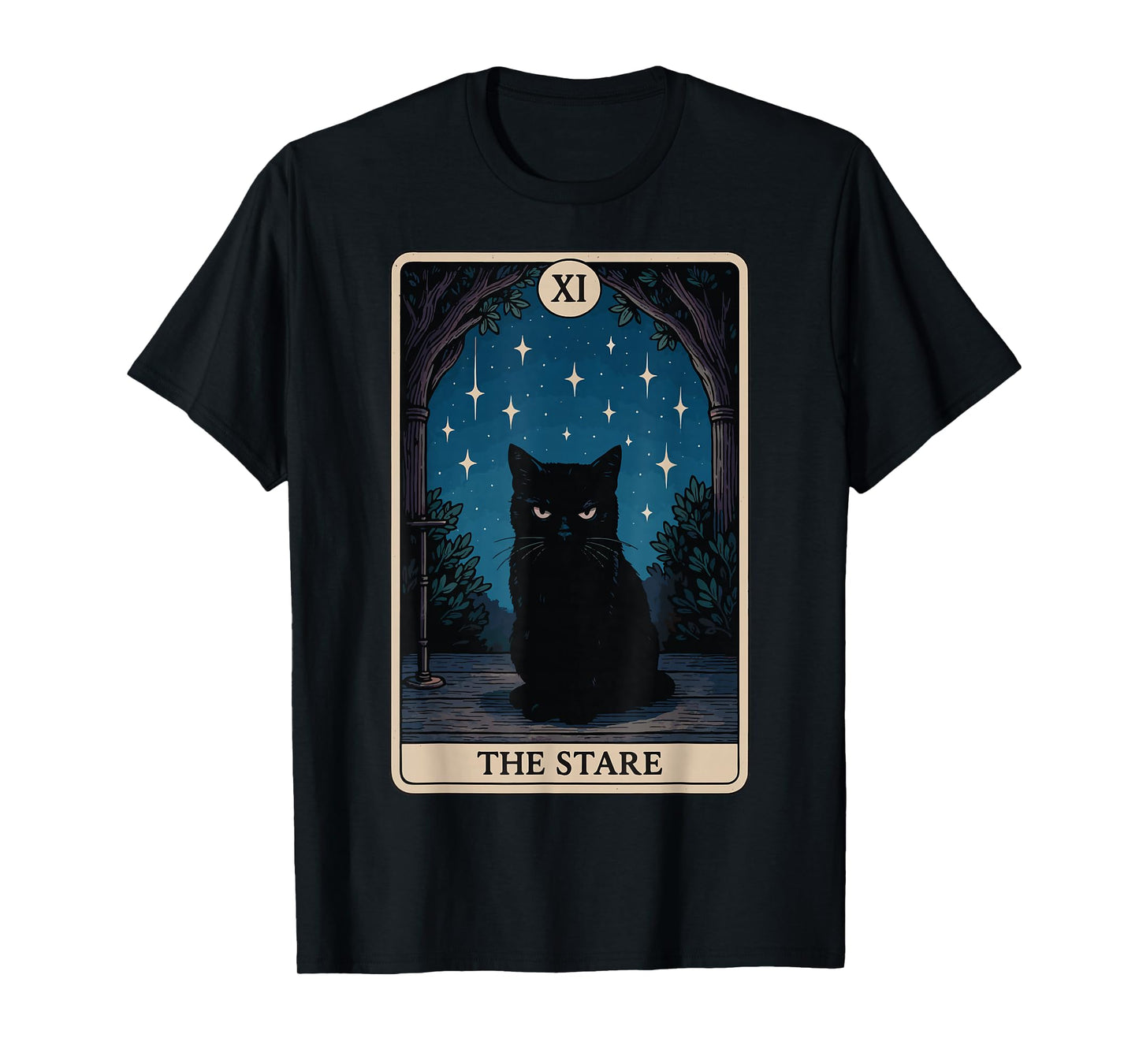 The Stare Cat Tarot Card T-Shirt