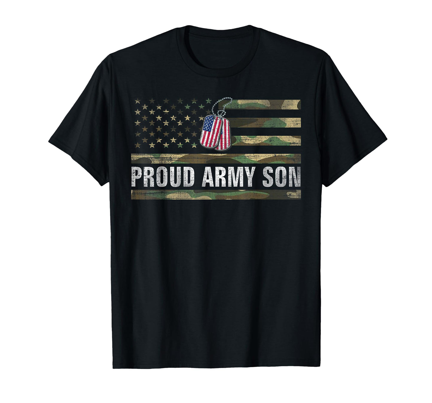 Vintage American Flag Proud Army Son Veteran Day Gift T-Shirt
