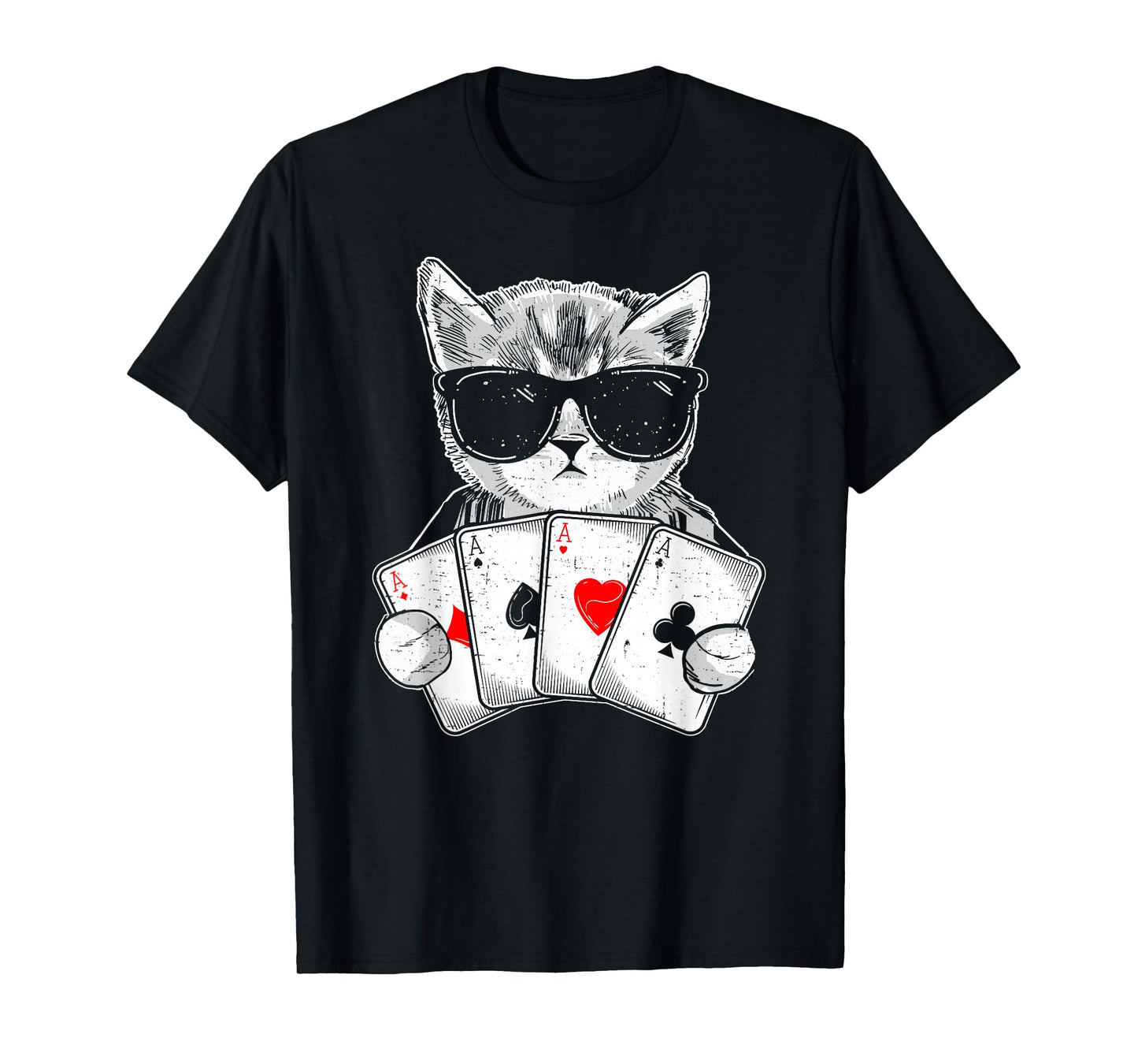 Cat Play Poker Gambling Casino Dealer Poker Player Gambler T-Shirt