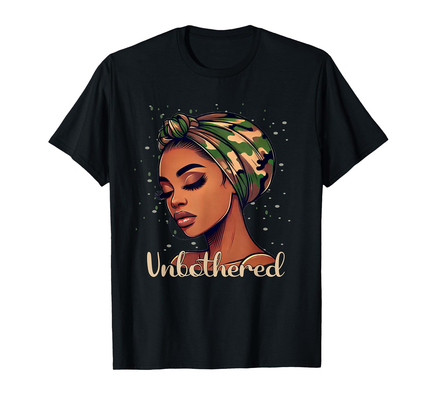 Unbothered Camo Scarf Black Woman Camouflage T-Shirt