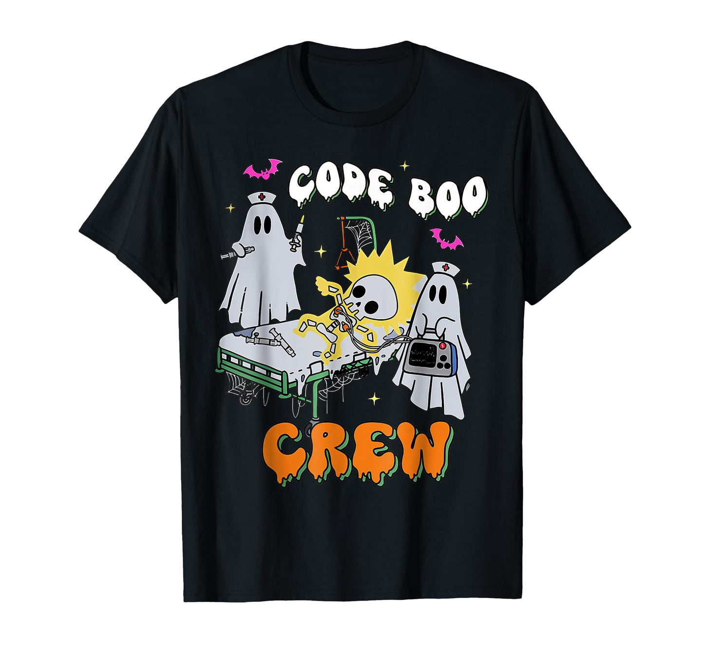 Code Boo Crew Funny Ghost Nurse Halloween Costume Nursing T-Shirt