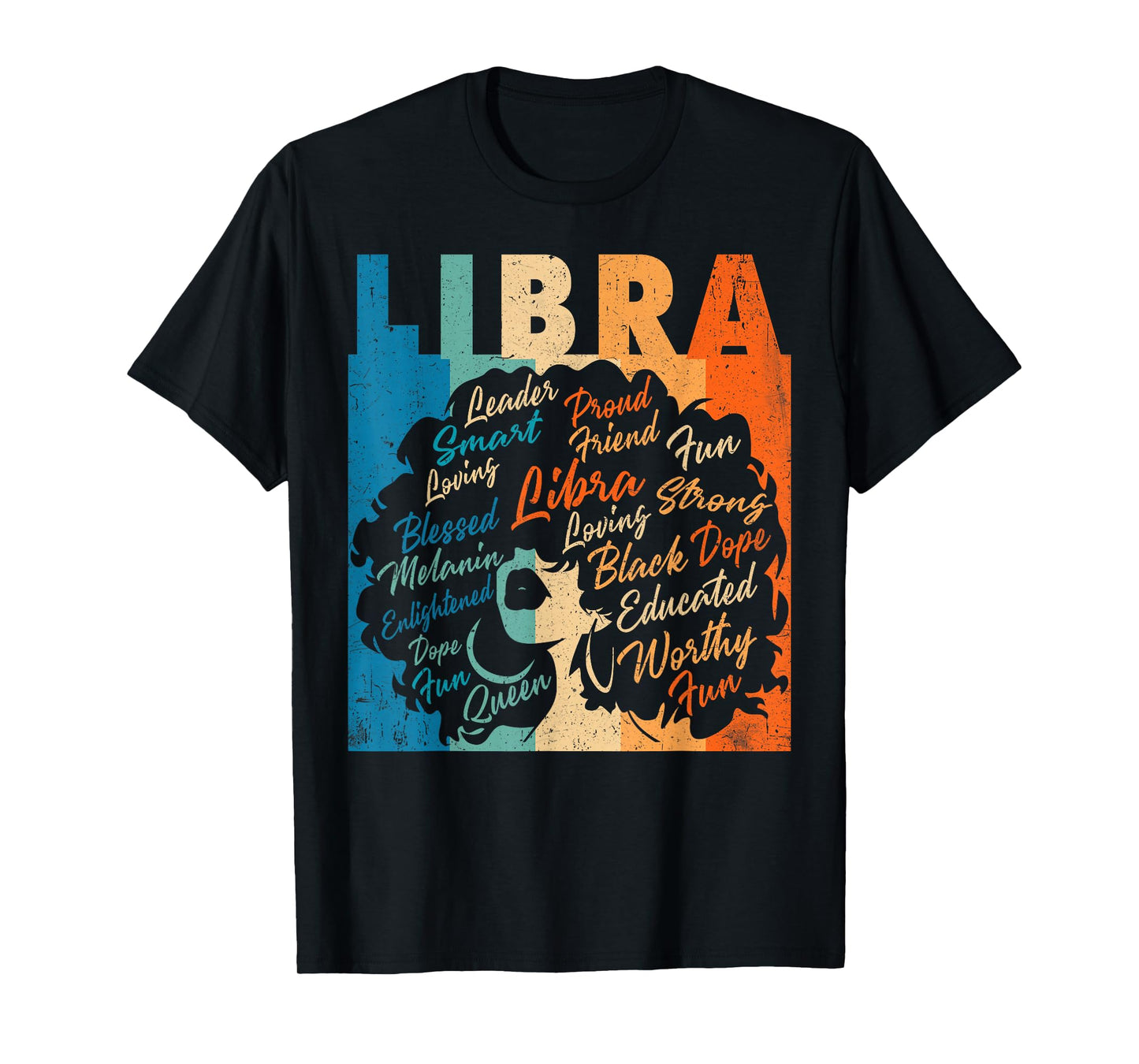 African American Women Zodiac Birthday Libra Girl T-Shirt