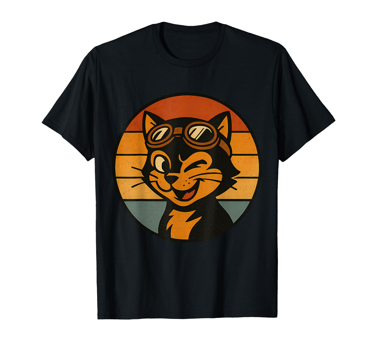 Aviator Cat Vintage Cool Funny Meme T-Shirt for Men Women Kids