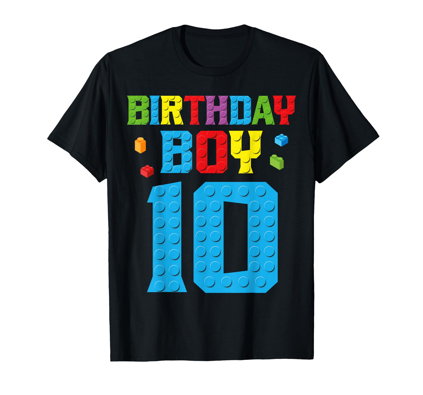 Master Builder 10th Birthday Boy Ten 10 Year Building Bricks T-Shirt