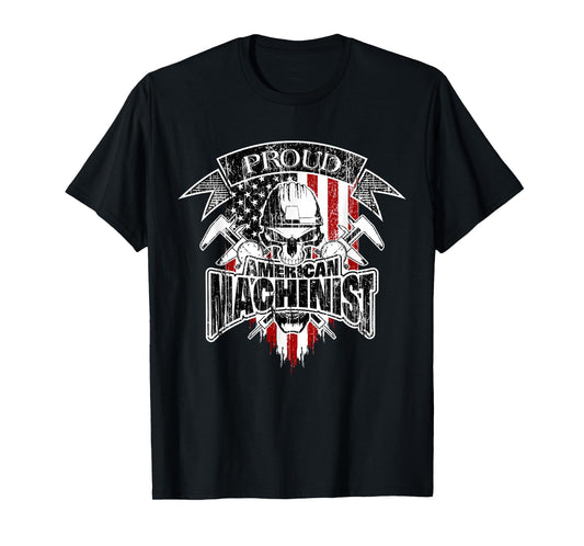 Proud Patriotic Machinist with American Flag Women Men T-Shirt