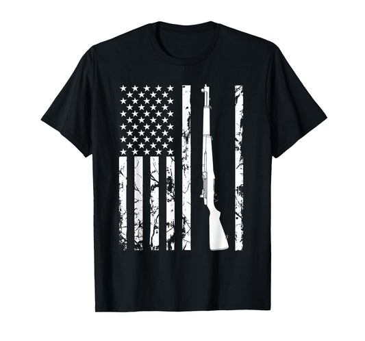 M1 Garand Rifle USA American Flag T-Shirt