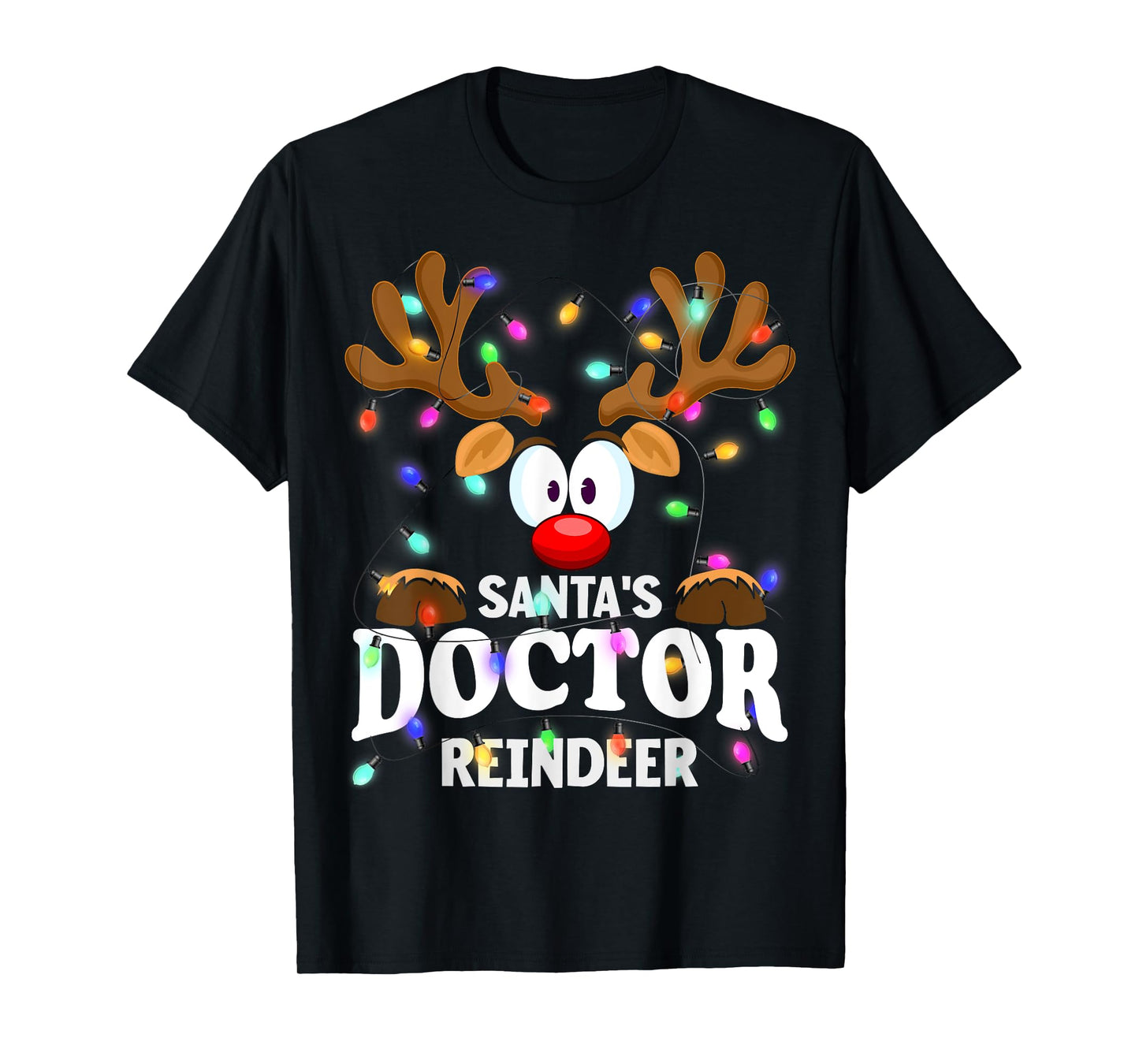 Christmas Men Women Santa's Doctor Reindeer T-Shirt