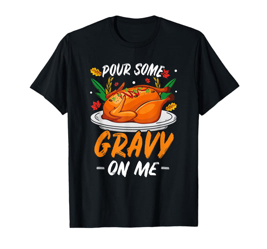 Anno Royal Unisex-Adults Thanksgiving Turkey Pattern T-Shirt, Black, Small