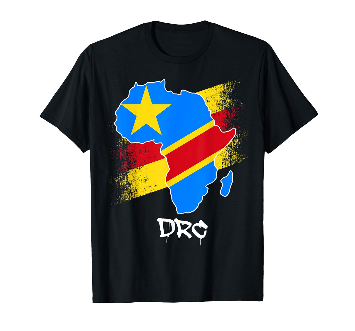 DR Congo flag in Africa Map Love RDC DRC Republic Of Congo T-Shirt