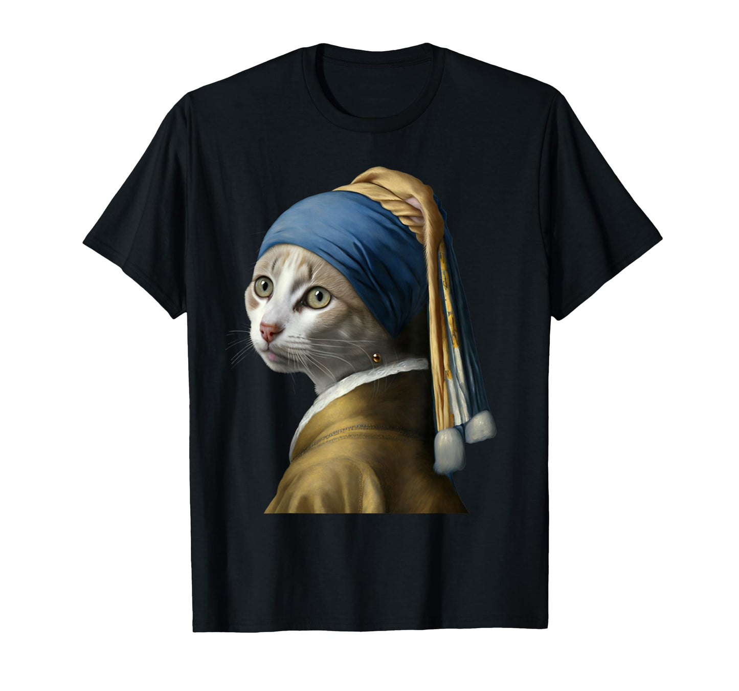Girl with a Pearl Earring Funny Cat Lovers T-Shirt