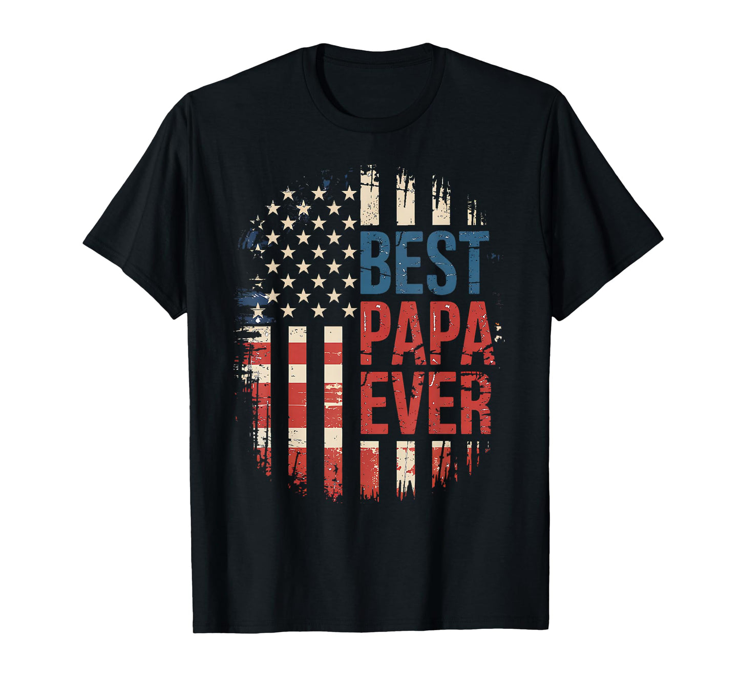 Best Papa Ever with US American Flag T-Shirt