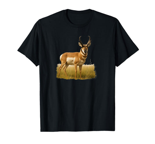 Animal Series. Pronghorn in Field of Grasses. T-Shirt
