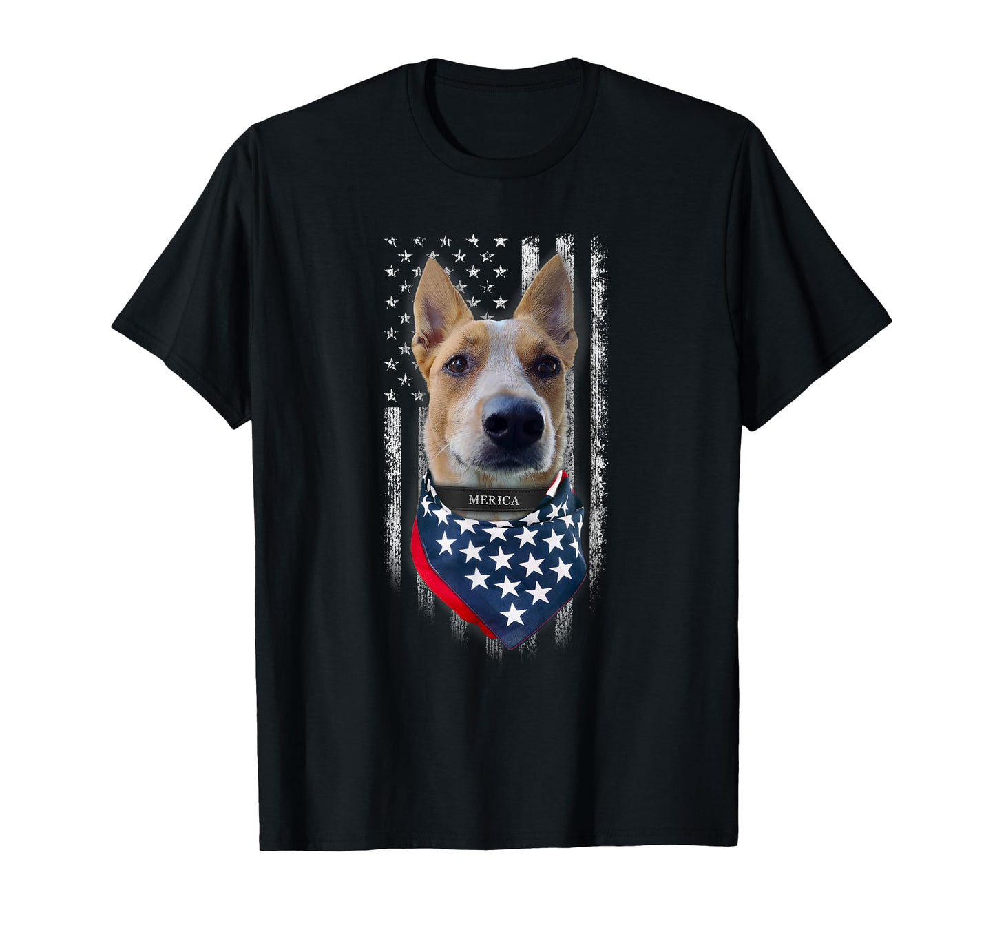 American Flag Red Heeler Dog Women Kids Men T-Shirt