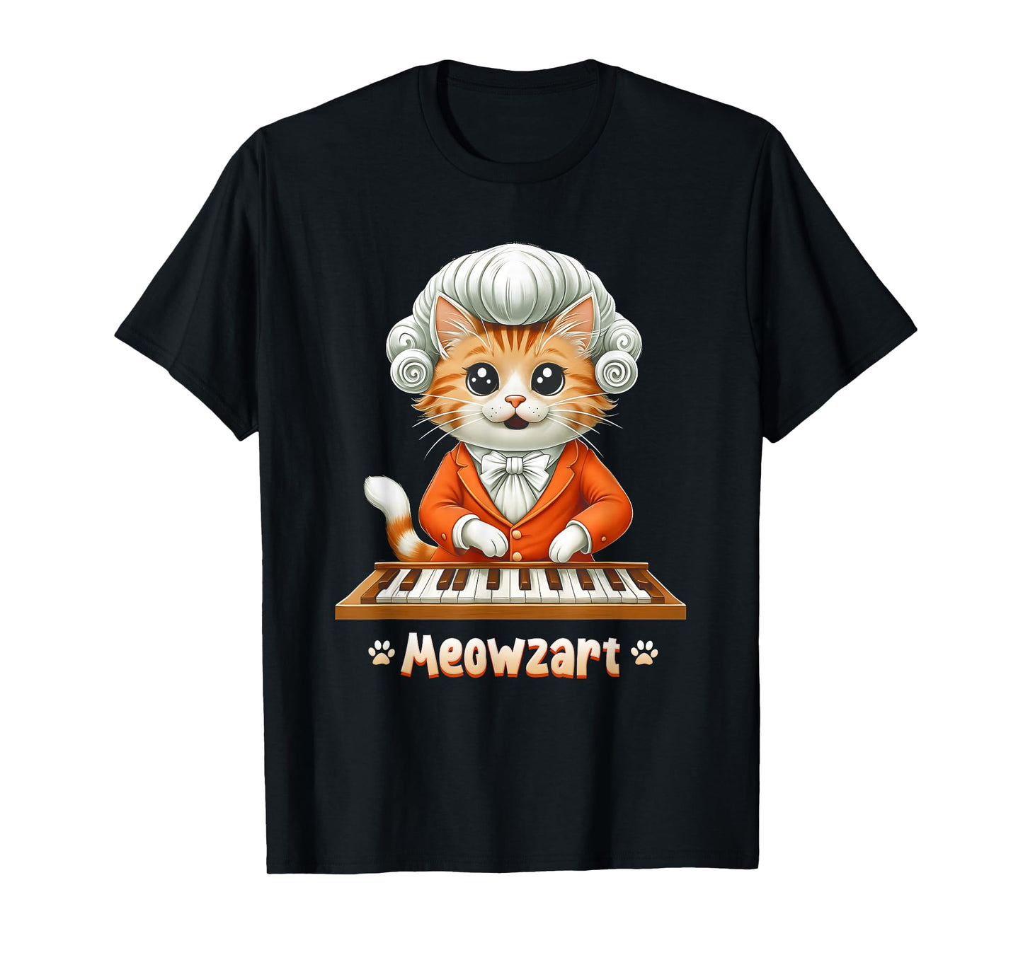 Meowzart Cat Classical Music Piano Parody Composer Musician T-Shirt