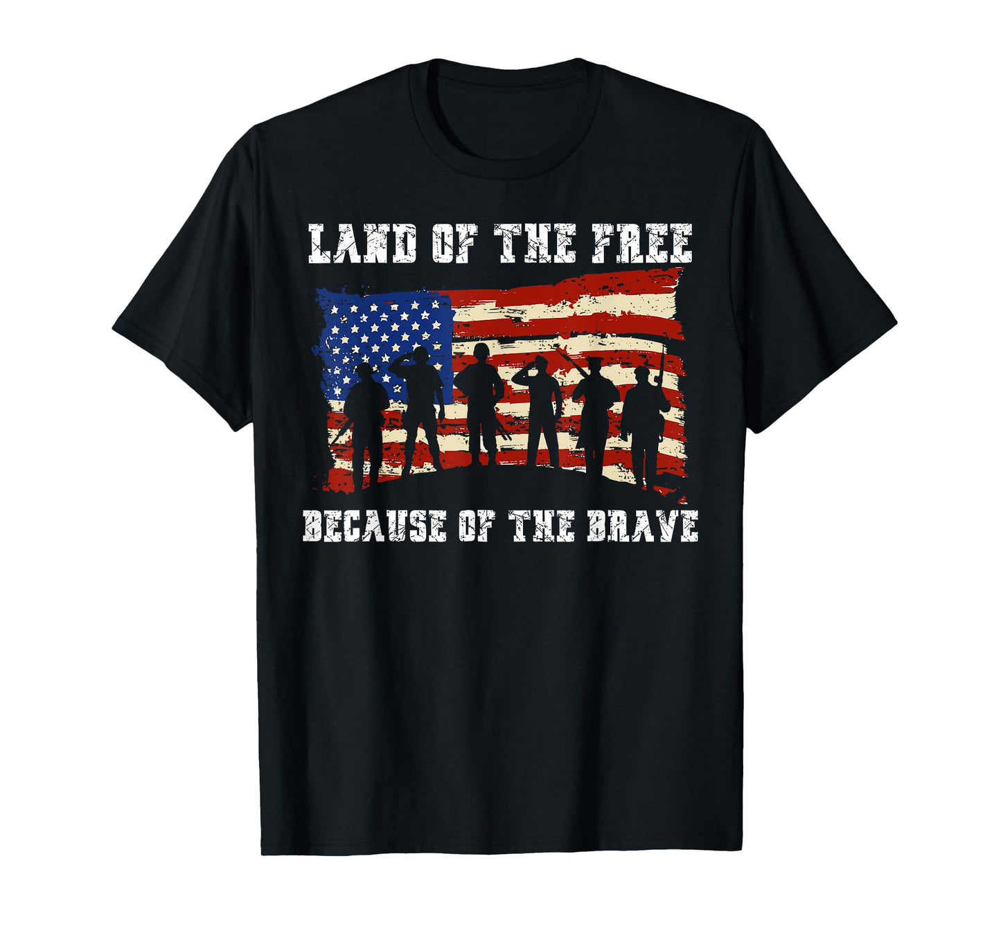 Land Of The Free Because Of The Brave USA American Flag T-Shirt