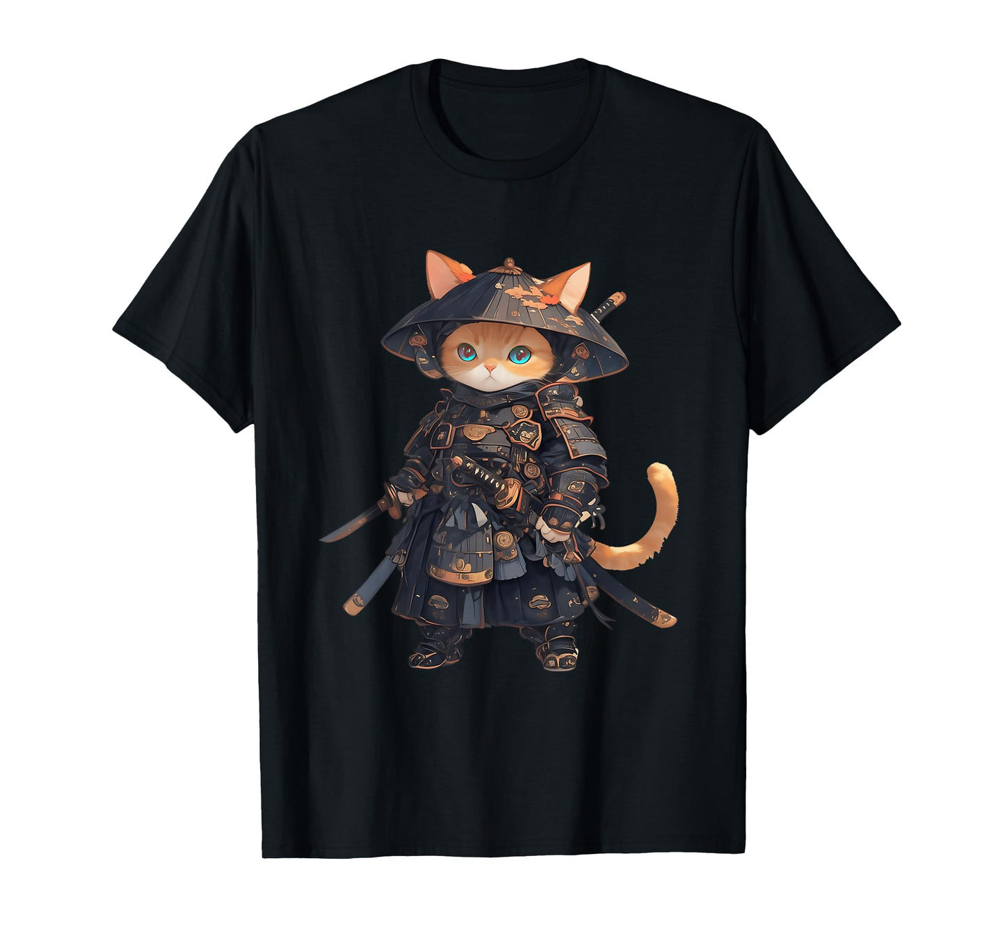 Japanese Samurai Cat Kawaii Ninja Cat Neko T-Shirt
