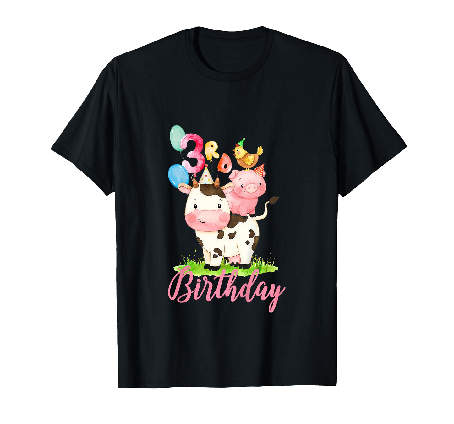 3 years Old Girl Farm Animals It's My 3rd Birthday T-Shirt