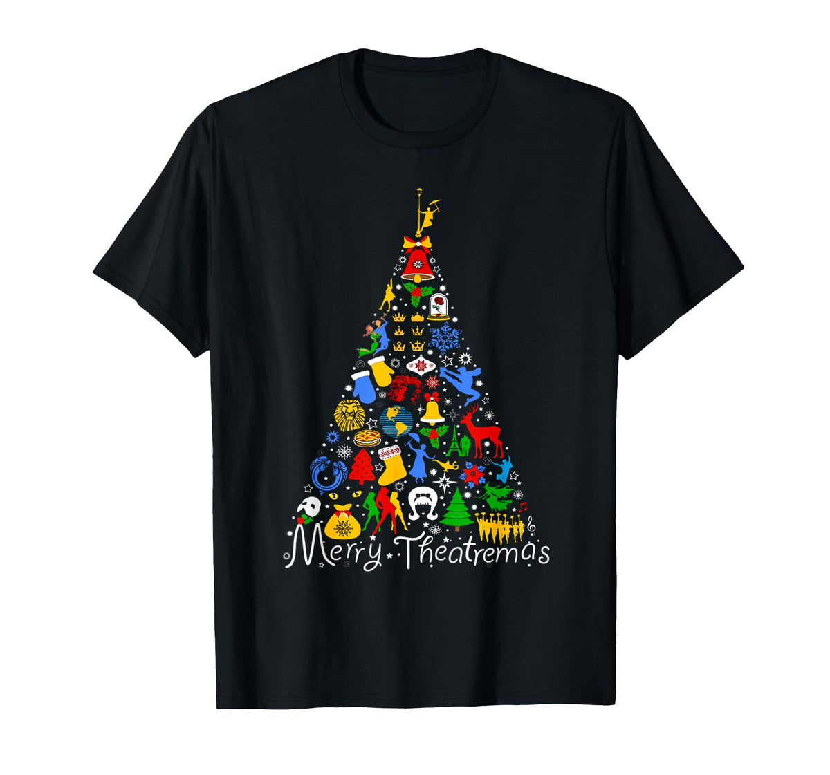 Merry Theatremas Broadway Theater Musical Christmas Tree T-Shirt