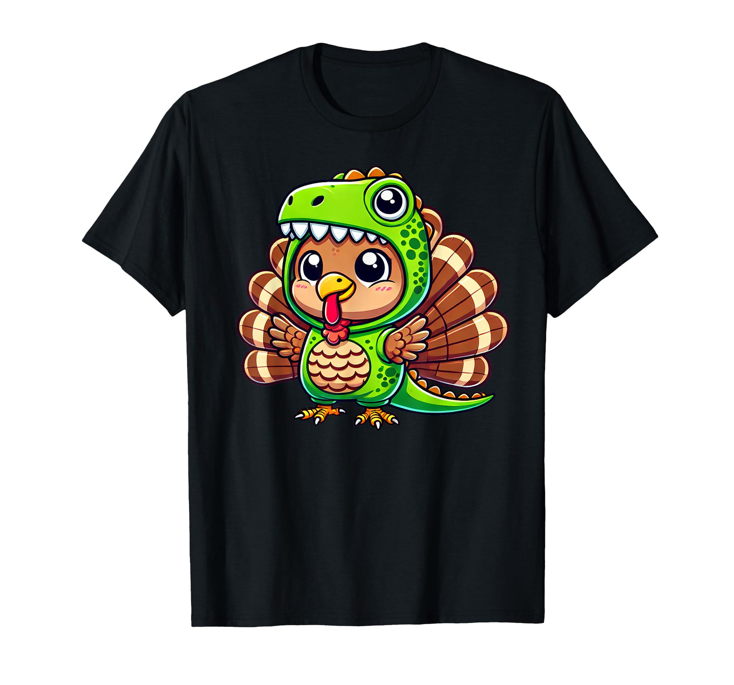 Thanksgiving Turkey in T-Rex Costume Funny Dinosaur Disguise T-Shirt