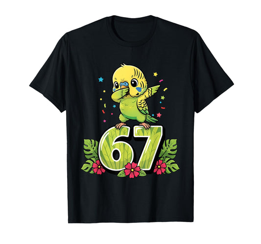 Six Seven Meme Dabbing Baby Parakeet 67 Funny Gen Z Apha T-Shirt