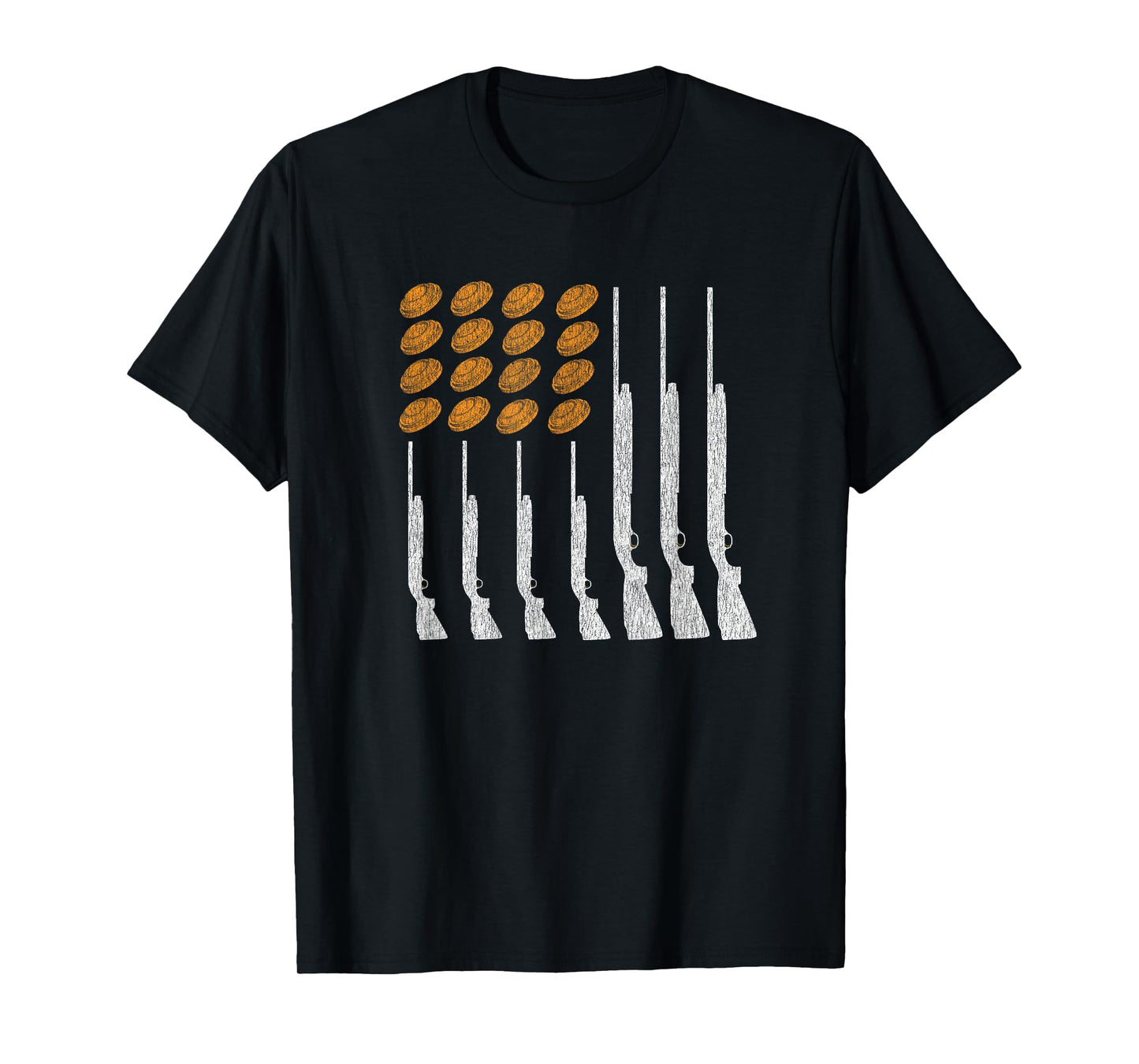 Clay Target Shooting Trap Skeet American Flag Patriotic T-Shirt