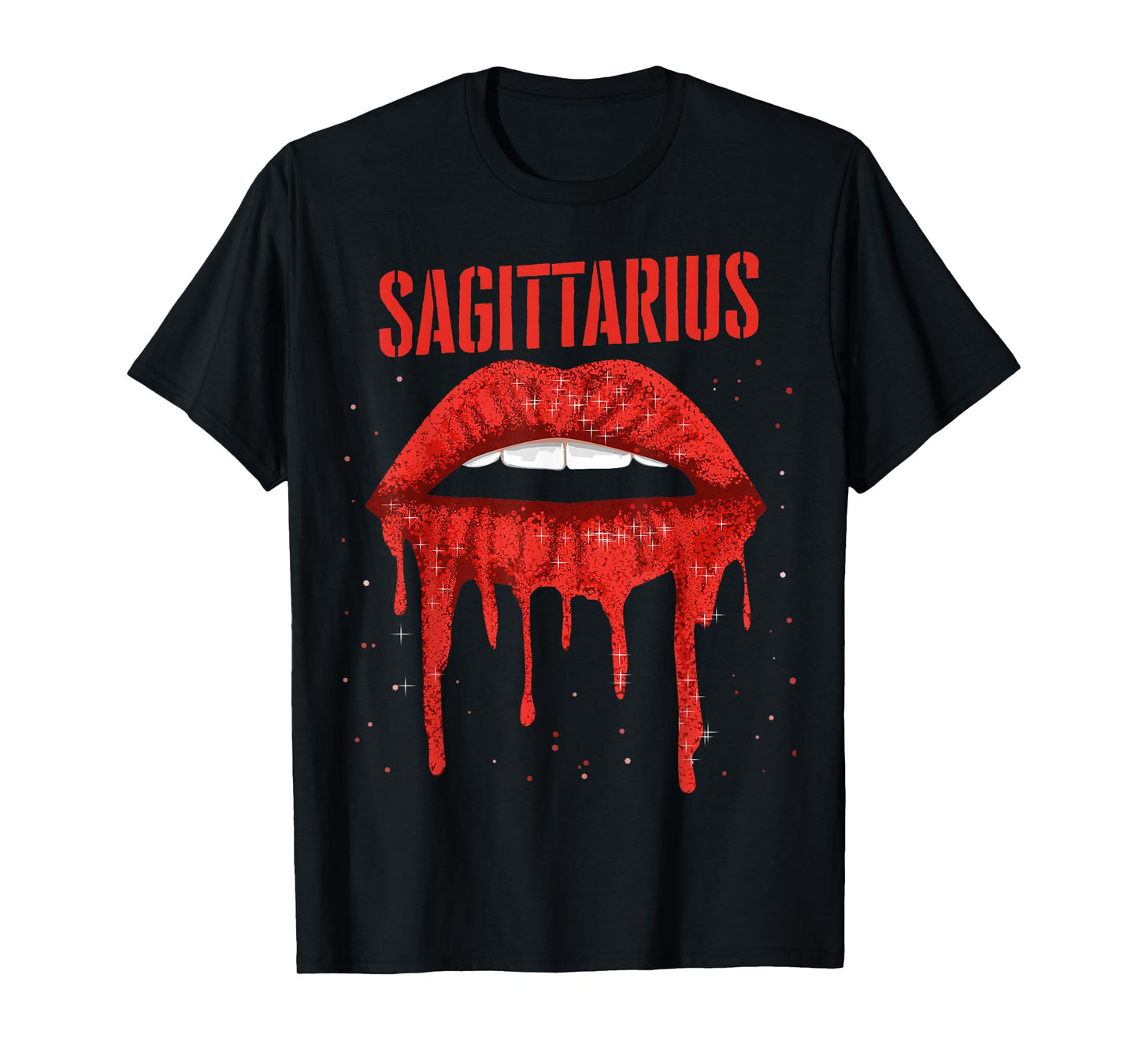 Sagittarius Red Lips Zodiac Sign December Birthday Horoscope T-Shirt
