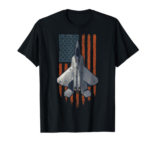 F-22 Raptor Funny USA Flag T-Shirt