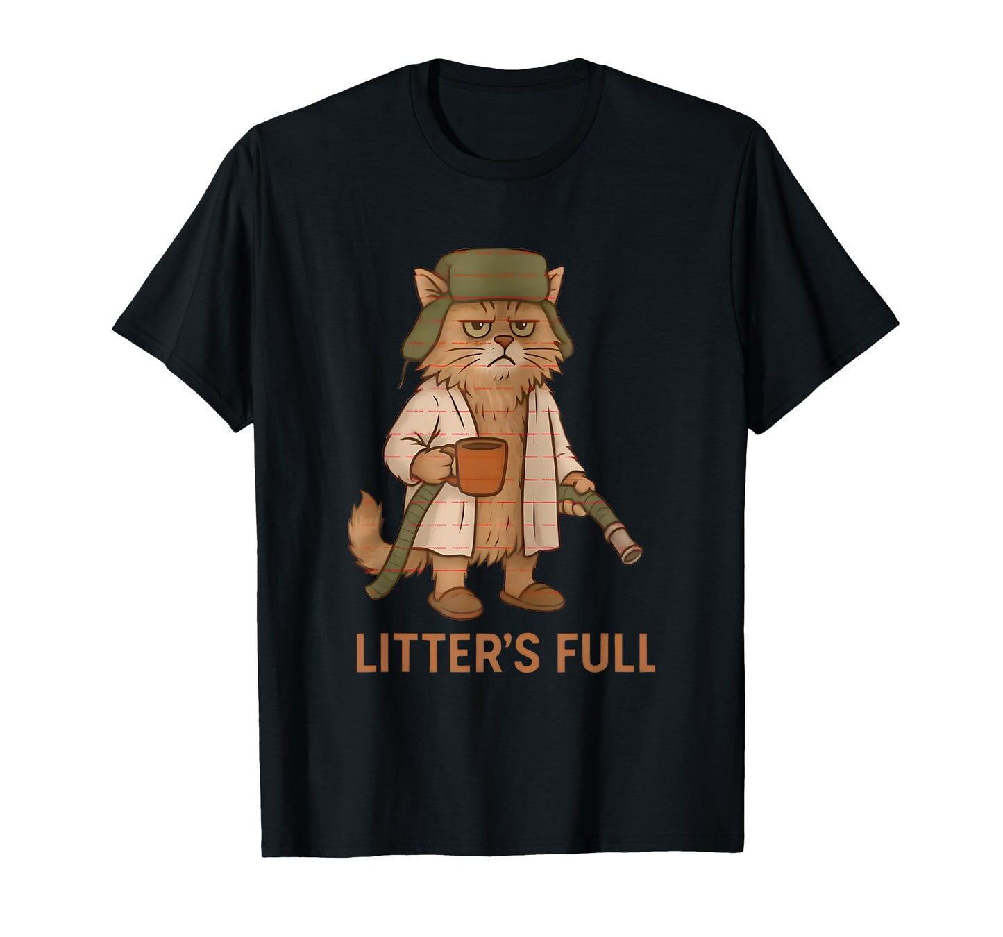 Funny Litter’s Full Cat Coffee Christmas Cat Mom Cat Lover T-Shirt