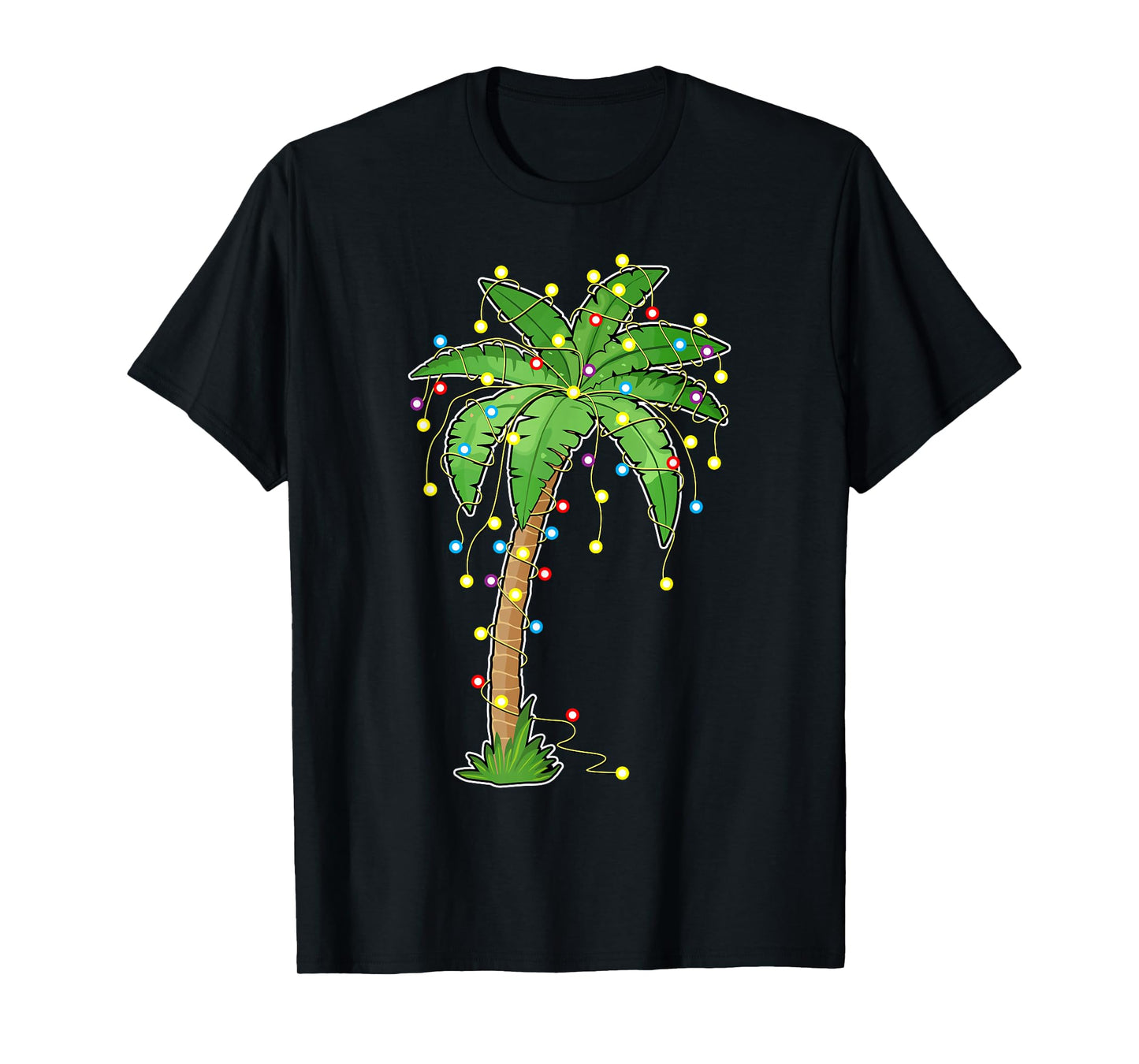 Christmas Lights Palm Tree Beach Funny Tropical Xmas Gift T-Shirt
