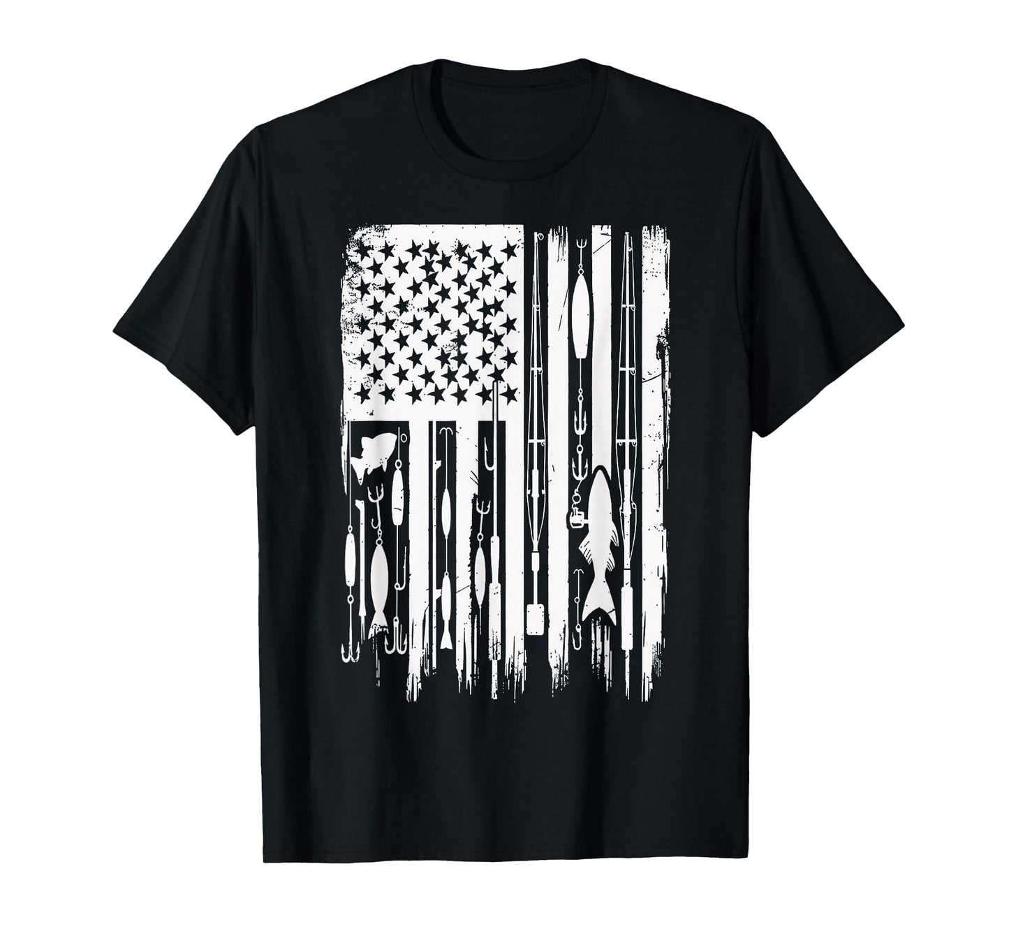 Outdoor Fishing American Flag Fisherman Fish Lover T-Shirt