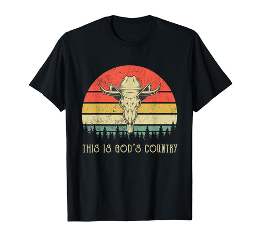 This Is God's Music Country Outfit Bull Skulls Western Howdy T-Shirt