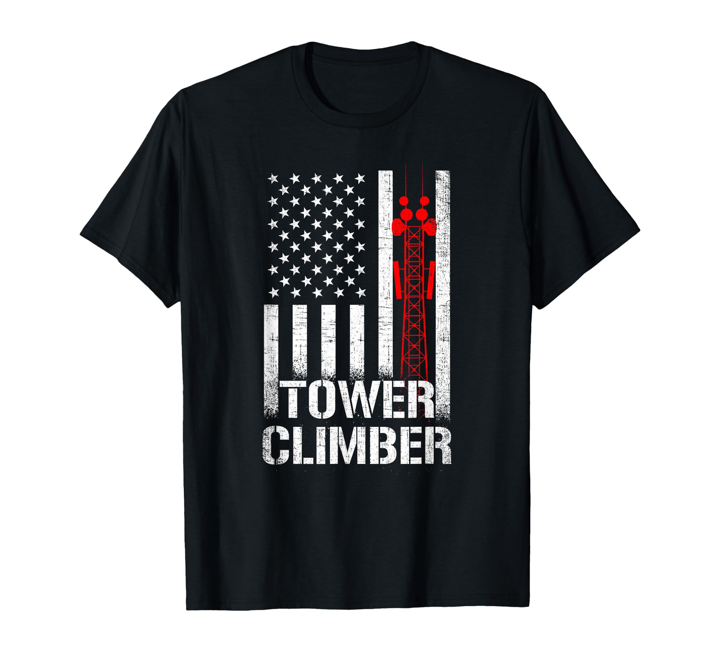 tower climber american flag, tower climber T-Shirt