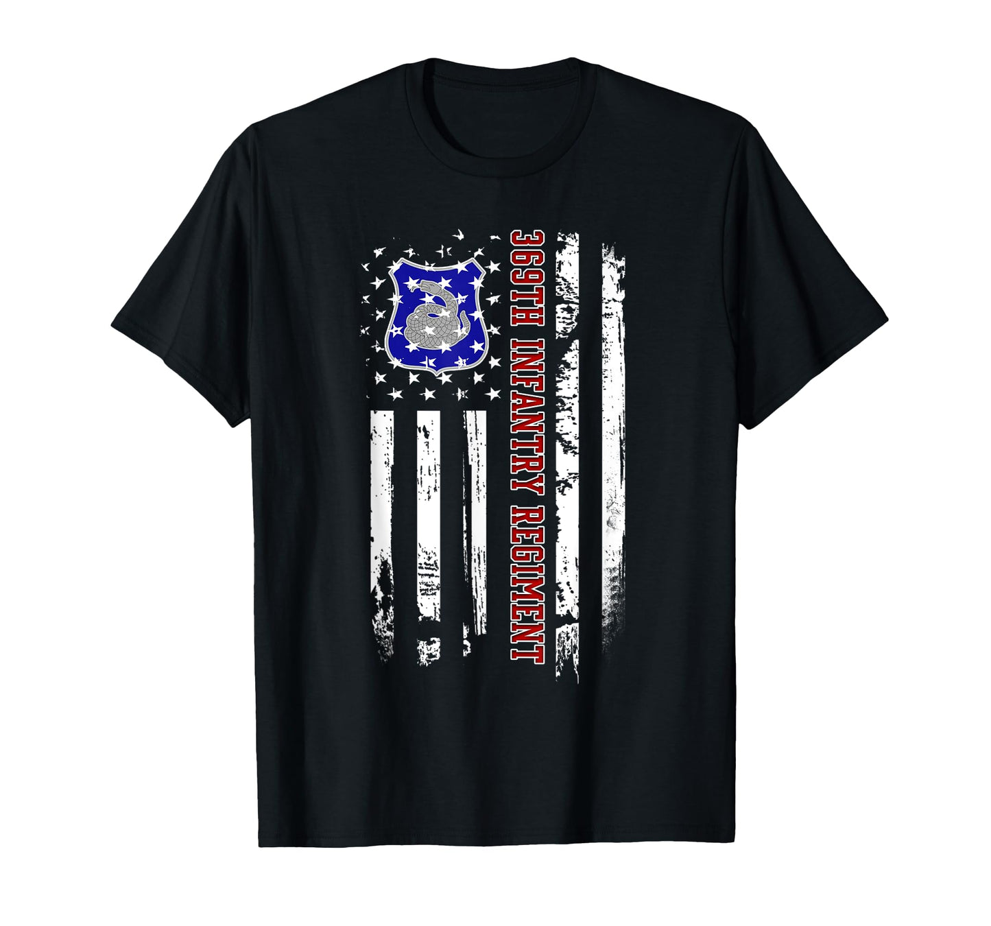 369th Infantry Regiment Veteran USA Flag Veterans Day Xmas T-Shirt
