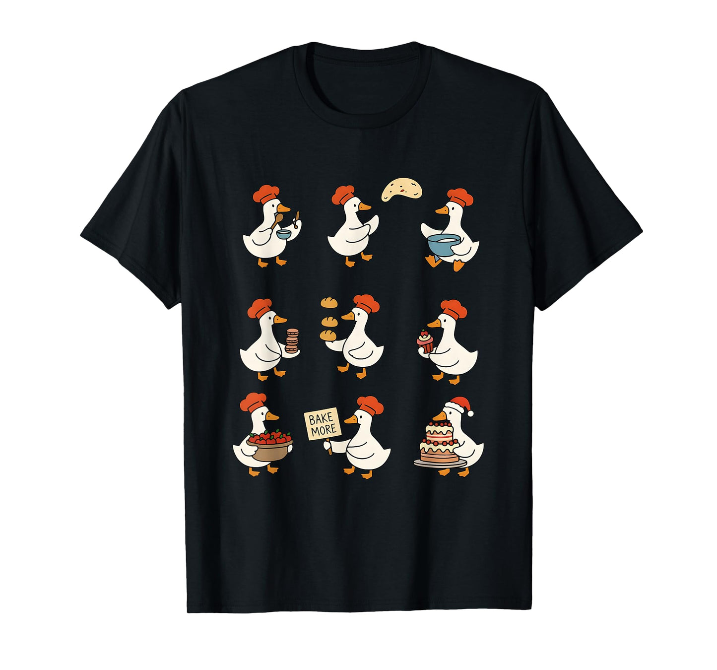 Cute Goose Baking Funny Baker Goose Chef Pastry Baker Lover T-Shirt