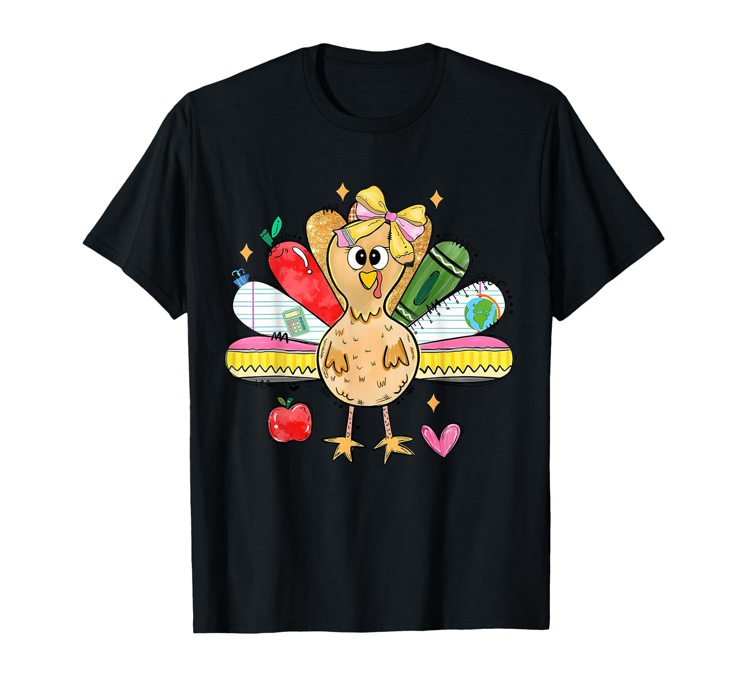 Cute School Turkey Thanksgiving Holiday Teacher Student T-Shirt