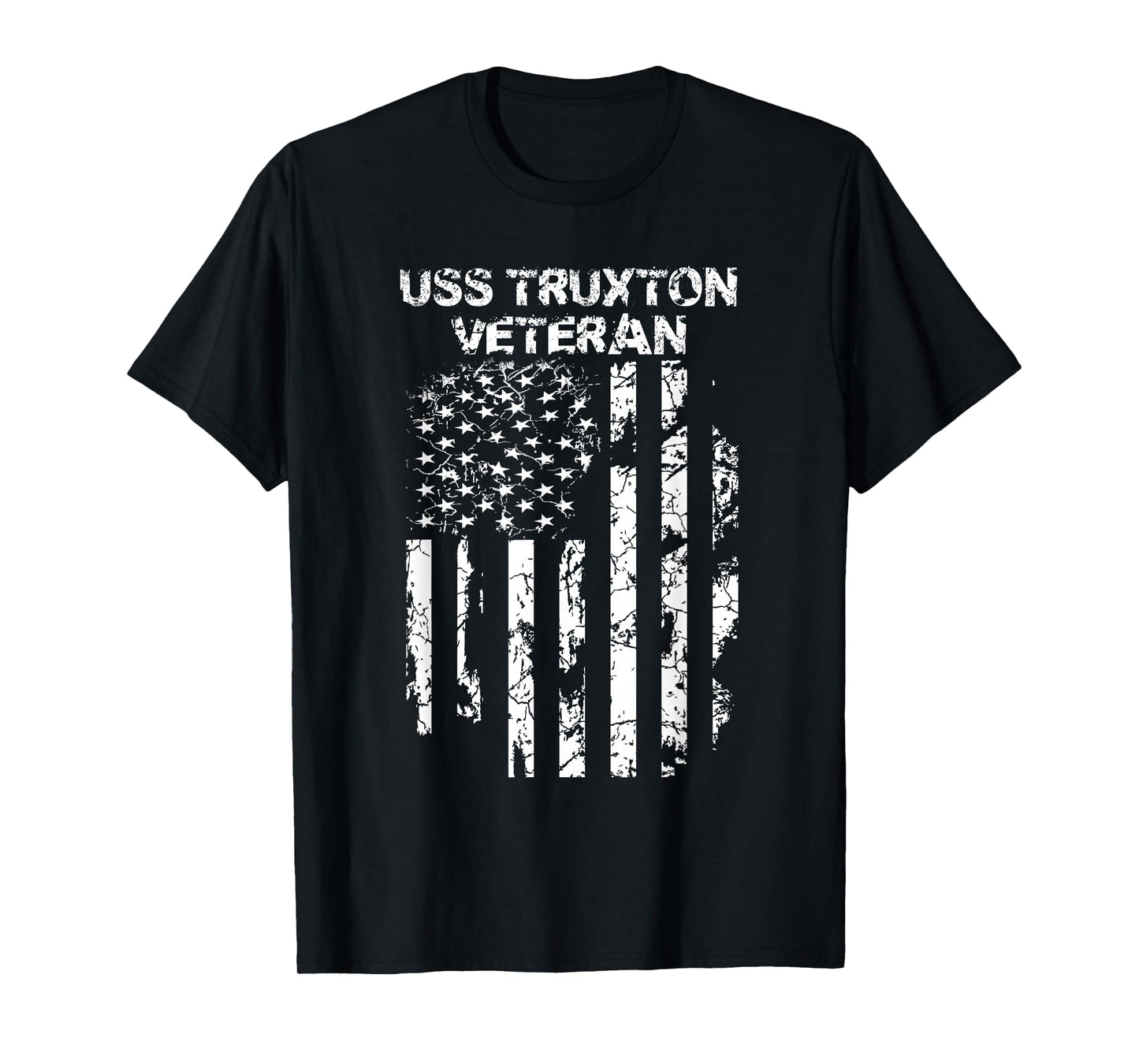 USS Truxton Military Veteran Distressed USA Flag T-Shirt