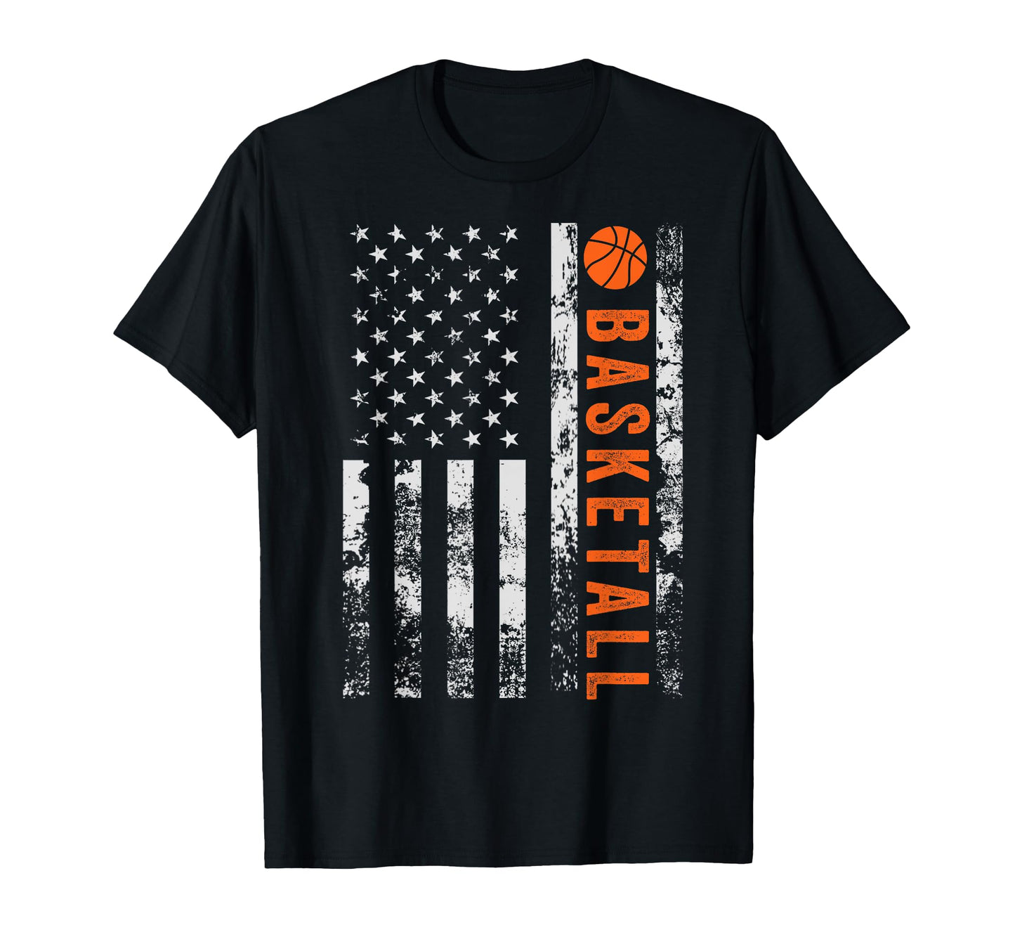 Vintage Basketball USA Flag T-Shirt