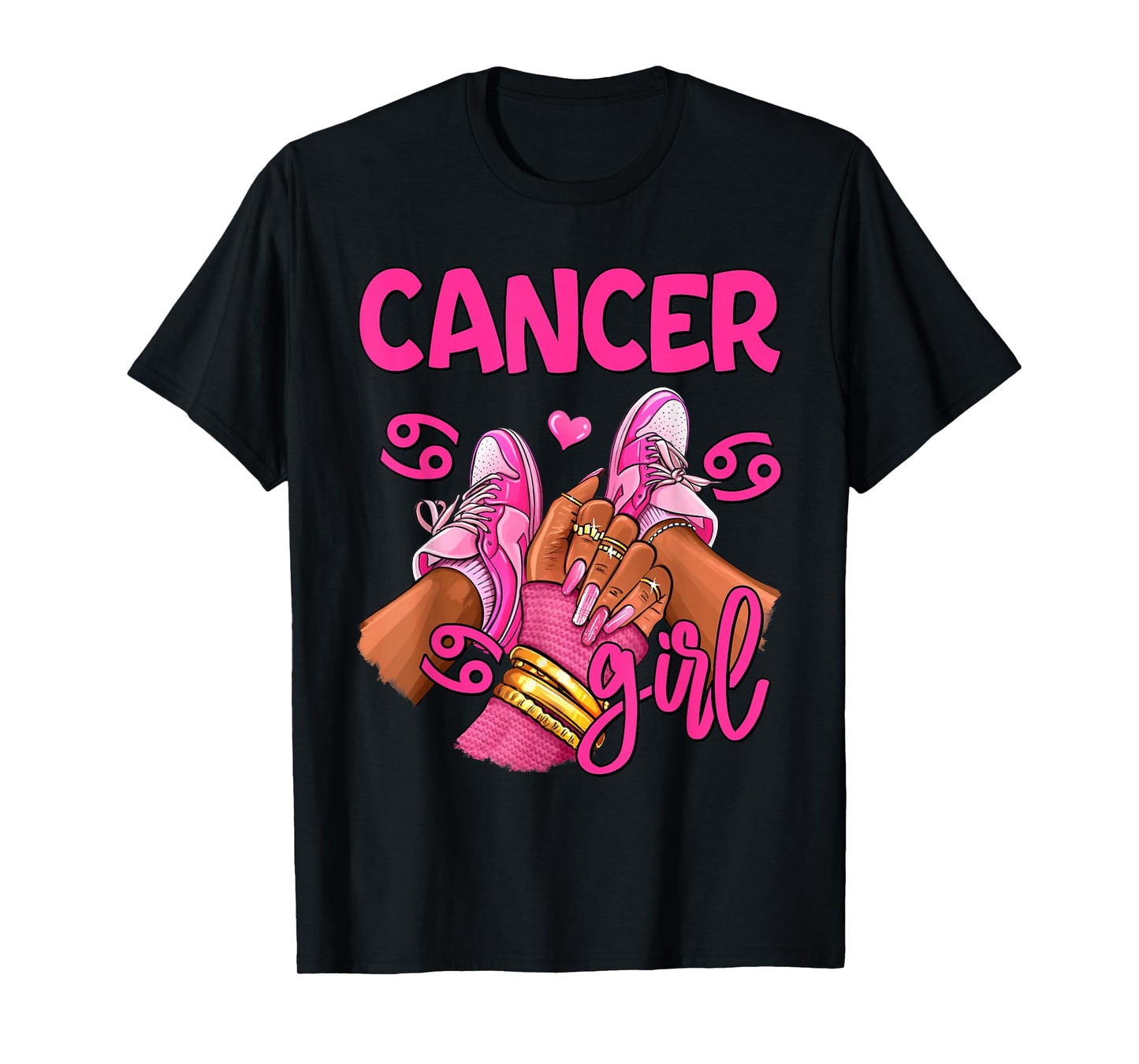 Cancer Girl Birthday Queen Women Sneakers Zodiac Sign T-Shirt