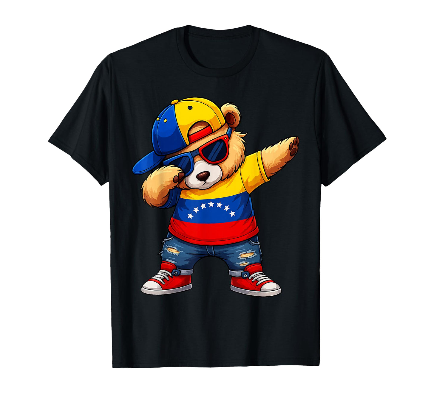Venezuela Hispanic Heritage Venezuelan Bear Dabbing Kids T-Shirt