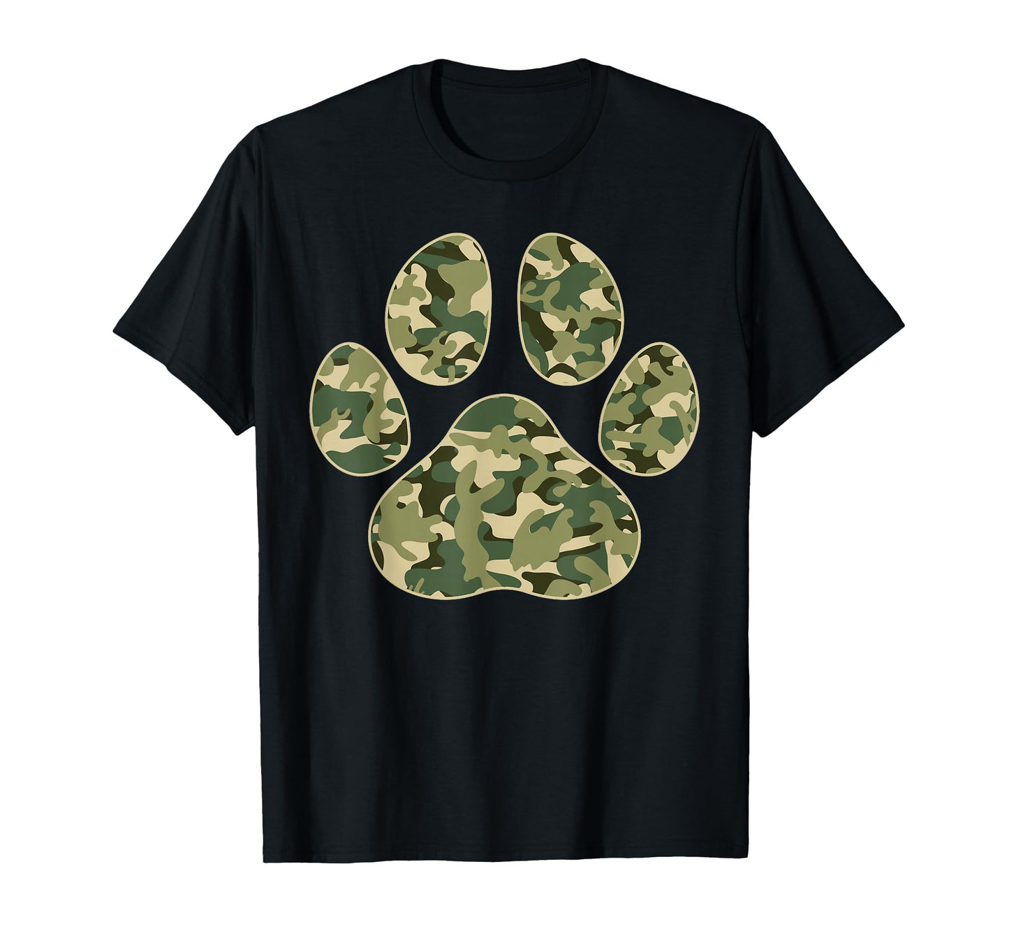 Cute Camo Paw Print Pet Owner Camouflage Paw Print Dog Lover T-Shirt