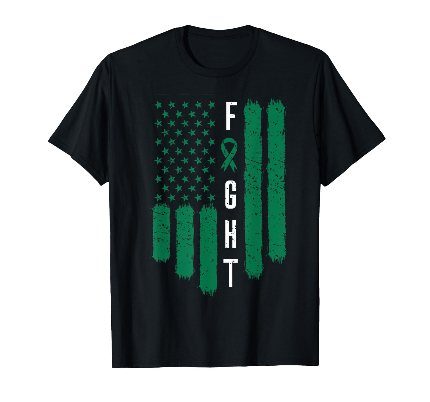 Liver Cancer Awareness Primary Hepatic American Flag Gift T-Shirt