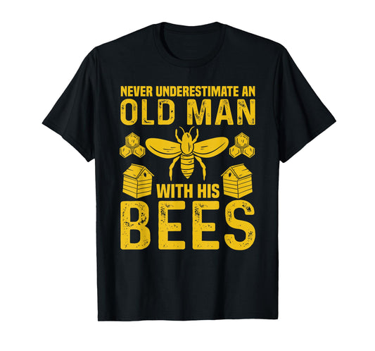 Apiary Bee Keeper an Old Man with His Bees Beekeeping T-Shirt