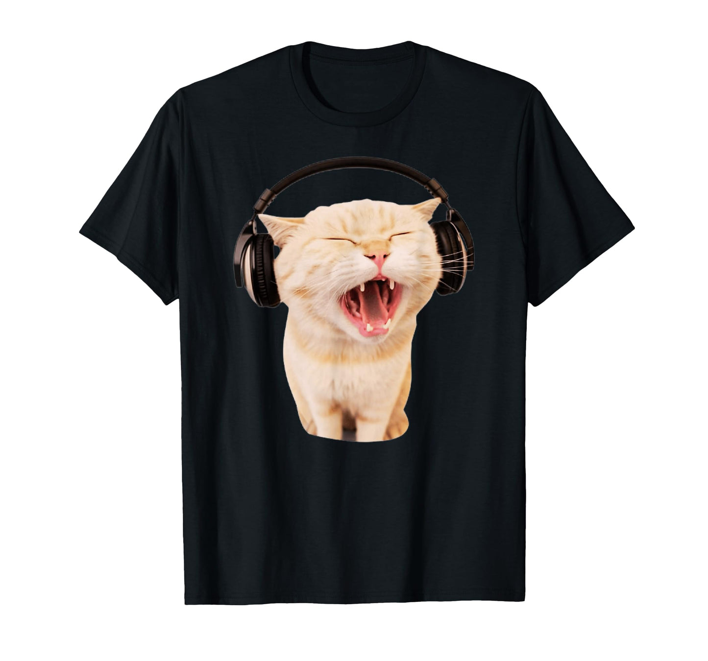 Cat With Headphones Meme Cat Meme Funny Memes Gen-Z Memes T-Shirt