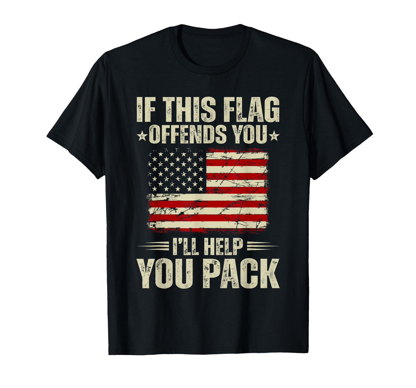 If This Flag Offends You I'll Help You Pack Patriotic Flag T-Shirt