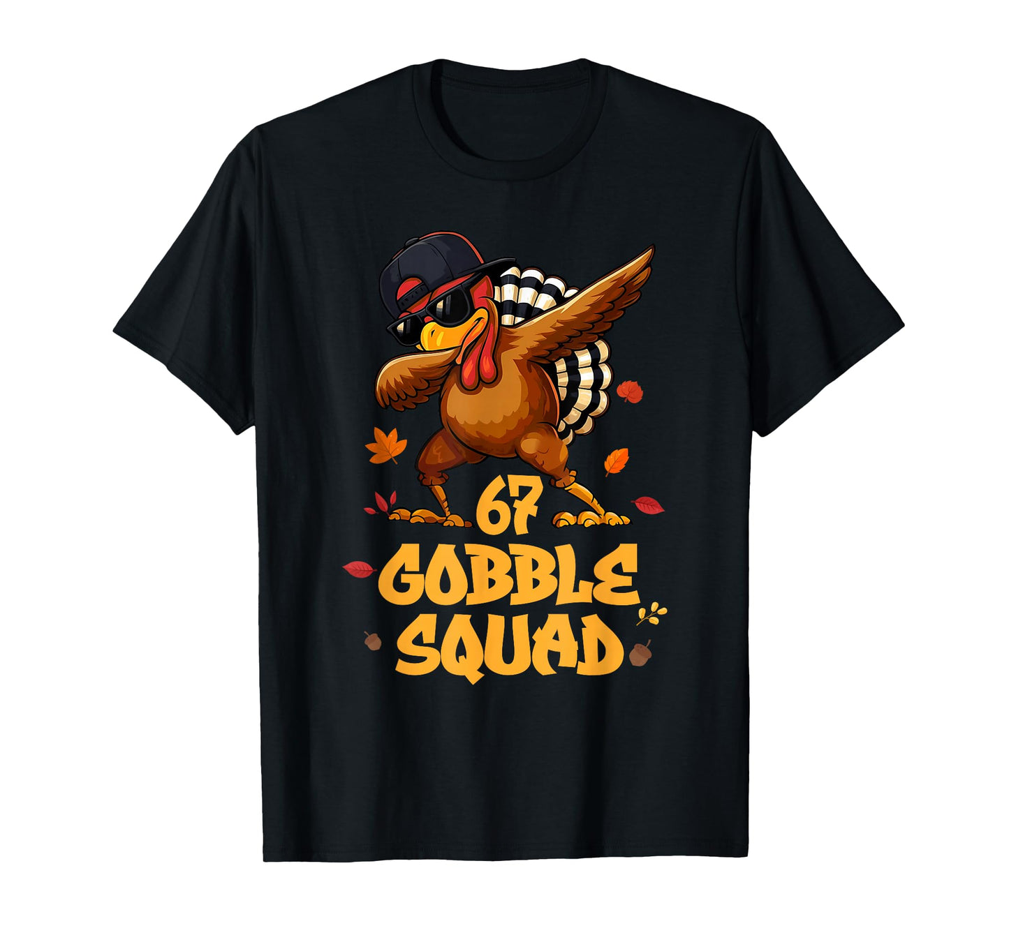 67 Gobble Squad Dabbing Turkey Thanksgiving Toddler Boy Kids T-Shirt