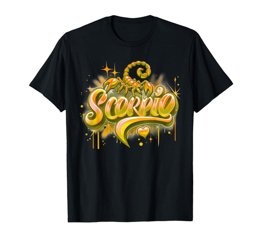 Orange Scorpio Zodiac Star Sign T-Shirt